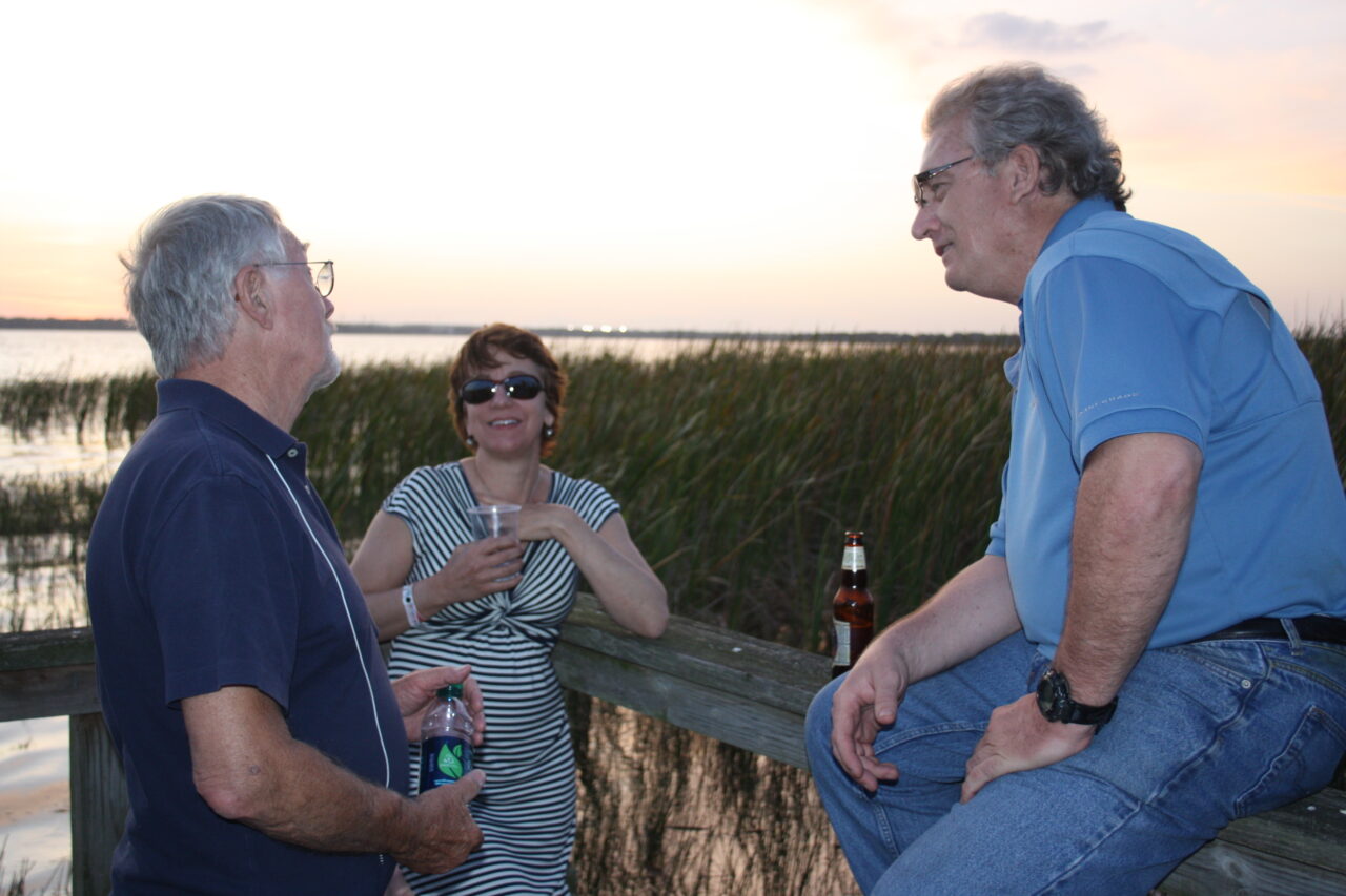 Lake Parker dock party by owner of 1545 East Lake Parker Drive Lake Front Home